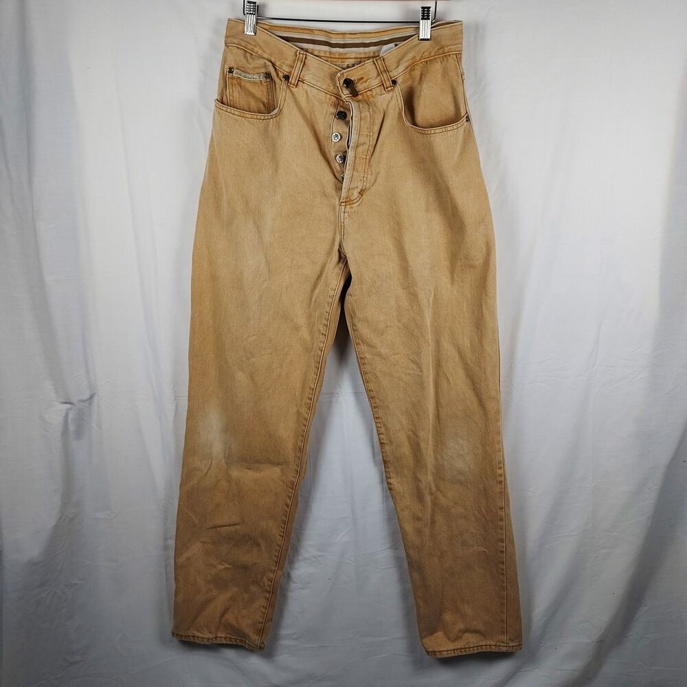 RESULTS Vintage Tan Jeans 31x33 Button Fly 100% Cotton